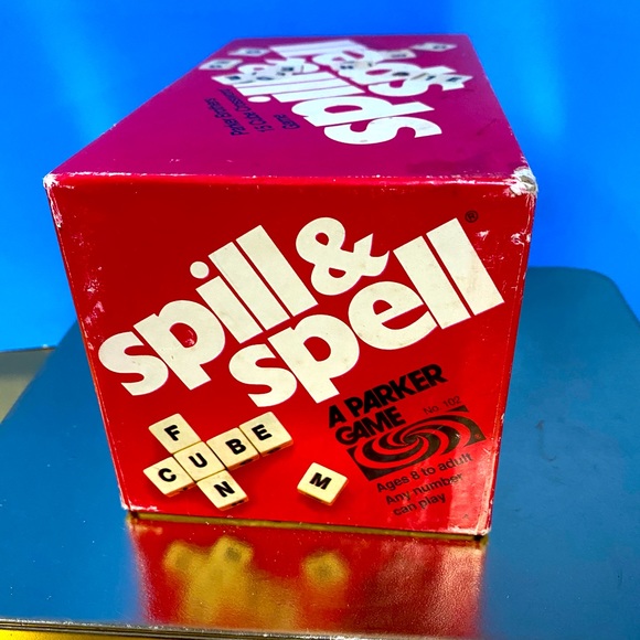 VINTAGE 70’s GAME PARKER BROTHEZrS SPILL & SPELL 15 CUBE CROSSWORD GAME COMPLETE - Picture 9 of 12